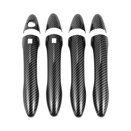 Partuto Smart Car Door Handle Cover Trim - Car Side Door Handle Cover - for Kia Optima K5 2011-2015 Carbon Fiber Black - 1 Set