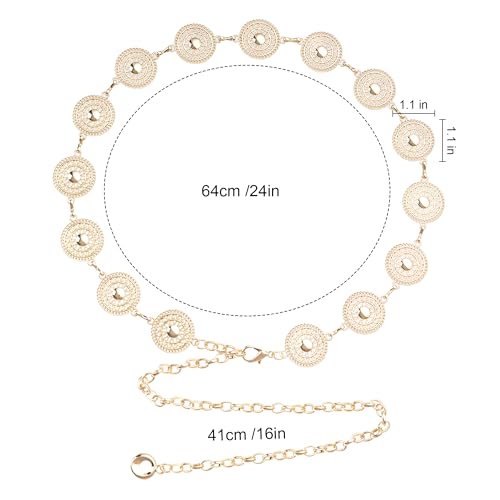 Western Metal Concho Belt for Women Cowgirl Boho Turquoise Chain Belts for Dresses Jeans Country Concert Outfit2