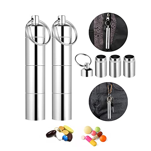 Sbomi Pilulier De Poche, 2 Pack Boite a Pilule, Pilulier Journalier à 3 Compartiments Portable Metal Mini Pilule,Pilulier Journalier De Poche Adapté Aux Voyages en Plein Air Cover