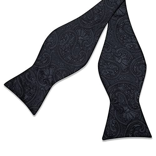 Image of DiBanGu Mens Silk Self Bow Tie Set 4PCS for Tuxedo Wedding