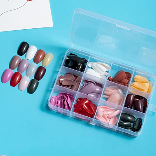 COLORBIRD ネイルチップ ショート 12色 ケース付 黒 ピンク 青 シンプル おしゃれ