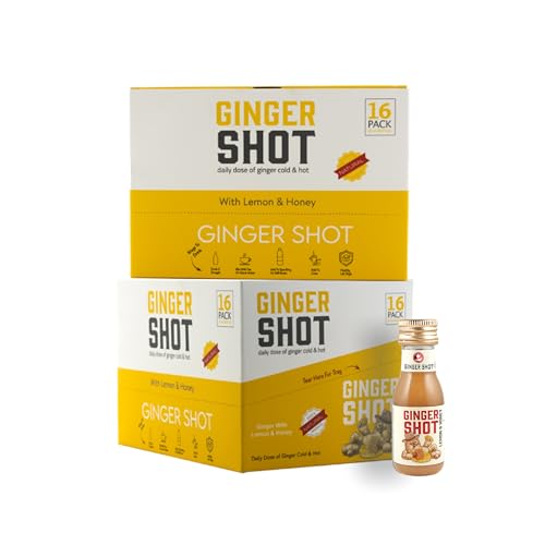 Ginger Shot | Premium Ginger Beverage | Natural Ginger Honey Lemon Juice 30ml (2 Pack of 16)