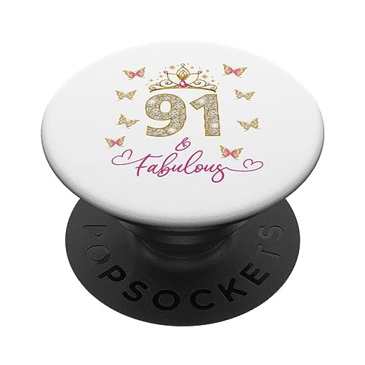 91 y fabuloso, 91 años de edad, 91 cumpleaños PopSockets PopGrip Intercambiable