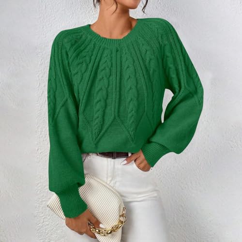 slqdgmryz Cable Knit Sweater Women Oversized Crewneck Cute Fall Sweaters Casual Long Sleeve Chunky Pullover Winter Clothes2