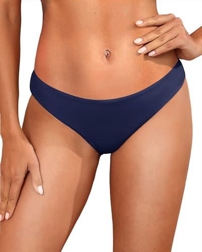 Image of Tempt Me Women Low Rise Bikini Bottoms - Moderate Coverage Bathing Suit Bottoms Low Waisted Swimsuit Bottoms Brief
