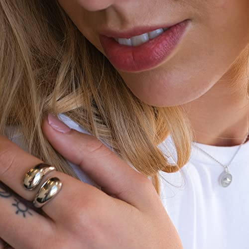 LEMON GRASS Chunky Gold Wrap Ring | Pl Wrap Around Ring Bypass Dome | Thick Statement Bold Dome Simple Bypass Ajustable Open Ring in 18K Gold Plated Sterling Silver2