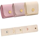 3 Pack Mini Jewelry Organizer, Travel Jewelry Case, Foldable Multifunctional Travel Jewelrys Pouch for Earrings, Necklaces, Rings, Chain Bracelets, Brooches