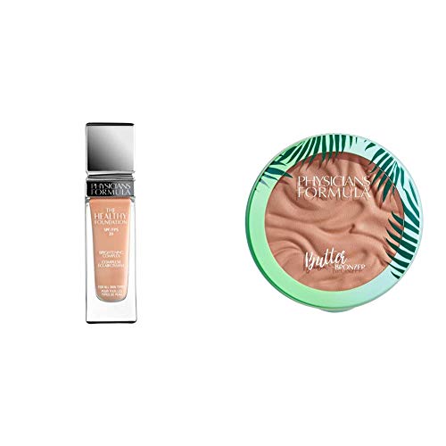 Physicians Formula The Healthy Foundation with SPF 20, LC1, 1 Ounce with Murumuru Butter Bronzer, 0.38 Ounce