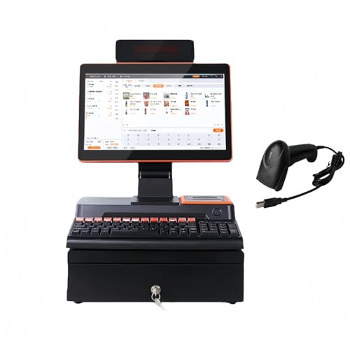 Dudass���W�X�^�[ �d�q���W�X�^�[ �d�q�L���b�V�� POS �}�V�� LCD�X�N���[�� ���p�x��]���T�|�[�g ����58mm�v�����^�[ ���b�V���h�����[�ƃL�[�{�[�h�t�� ���@�\���W �������/����/���X�g�������� ���{��ł��� (�I�����W�L�[�{�[�h,�x�A�}