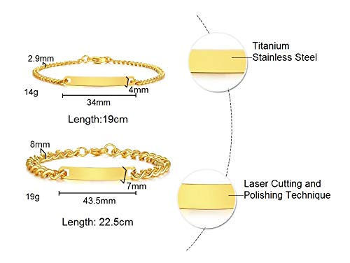 Sunnyhouse Jewelry His And Hers Matching Set Titanium Stainless Steel Personalized Couple Bracelet Custom Engraving (A Pair) #TOP1