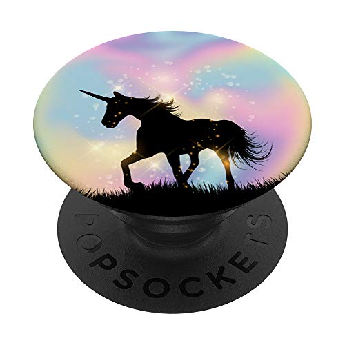 Arcobaleno colorato Cavallo Unicorno Silhouette