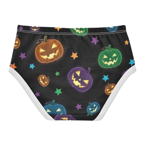 Funny Toddlers Underwear Floral 2t Cotton Panties for Girl Halloween Colorful Pumpkin Black Kids Undies Briefs2