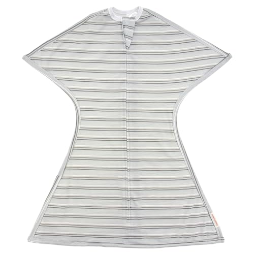 Image of SleepingBaby Zipadee-Zip Transition Swaddle - Cozy Baby Swaddle Blanket with Zipper Convenience - Roomy Wearable Blanket for Easy Diaper Changes - Triple Stripe, X-Small (3-6 Month)