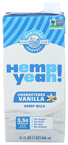 MANITOBA HARVEST Unsweetened Vanilla Hemp Milk, 32 FZ