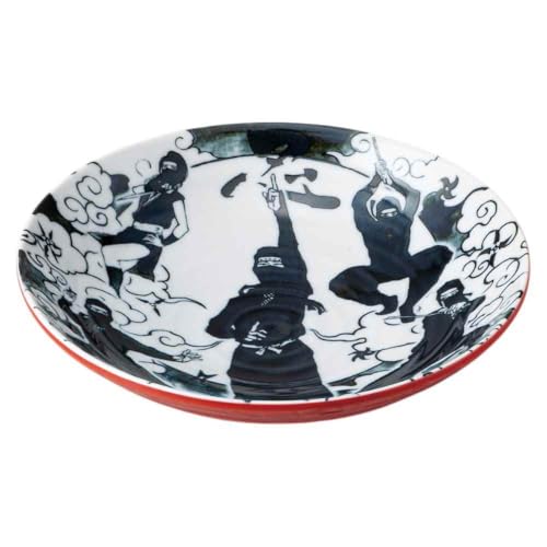 和食器 大皿 麺皿/忍者 7.0盛皿 黒/メインディッシュ 和風パスタ 冷やしうどん 冷やし中華 冷やしそば 業務用 家庭用 家族分購入推奨 Noodle Plate