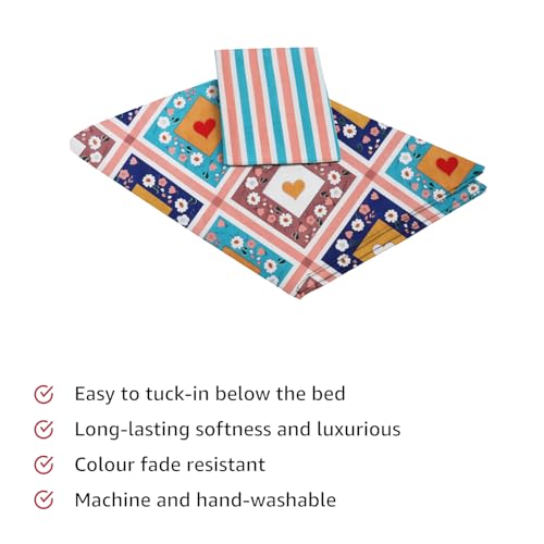 Image of IVAZA Turkish Cotton 280 TC Super Soft Warm Bedsheet Set for Single Size Bed, Durable bedsheet with 1 Pillow Cover Turquroise
