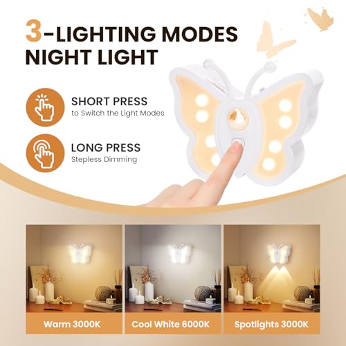 Image of LOFTEK Motion Sensor Night Light, Rechargeable Stair Lights, Wireless with Magnetic Stick on Wall Light for Hallway, Bathroom, Bedroom, Kitchen, Portable for Outdoor Camping, Warm White, 4 Pack
