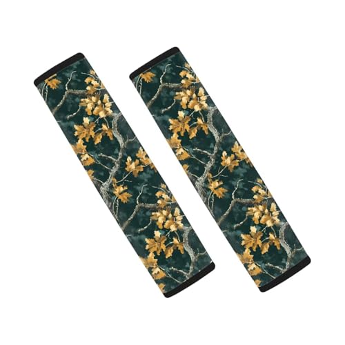 Image of AFPANQZ Branch Print Seat Belt Pad Cushion 2 Pack Soft Auto Vehicle Safety Seatbelt Pads Cushion Automotive Accessories Comfortable Driving Pads Laptop Bag Straps Pad