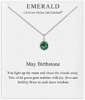 Philip Jones May (Emerald) Birthstone Necklace Created with Zircondia® Crystals