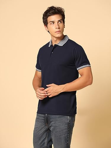 Image of INKKR Men's Collared Neck Stylish Half T-Shirt