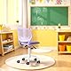 FurnitureR Kompakter Klassenstuhl, ergonomischer Sitz für Schule, Rückenlehne aus atmungsaktivem Netzgewebe, höhenverstellbar, Zeichenzimmerstuhl für Kinder, leicht zu bewegen, 360 °, Morandi-Violett