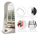 TinyTimes 65''x22'' Arched Full Length Mirror with Stand, Full Body Mirror Full Length Floor Freestanding, Wall Mounted Mirrors for Bedroom Living Room Cloakroom (White) - Image 5