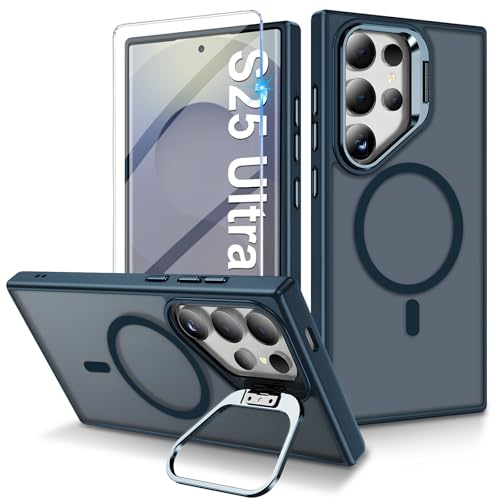 Coque magnétique pour Samsung Galaxy S25 Ultra antichoc avec anneau