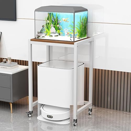 Soporte de acuario móvil con ruedas, apto para tanques de 5 a 20 galones, mesa de terrario de reptiles, estante inferior para fácil acceso, ideal para sala de estar o pasillo