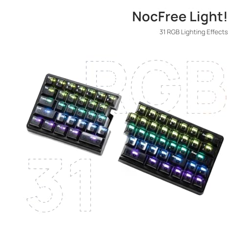Image of Lite Wireless Split Keyboard Mechanical - Linear Switches, RGB, Foam, Hot Swappable, Compact 60% Layout, PBT Keycaps Programmable for Mac & Windows Black
