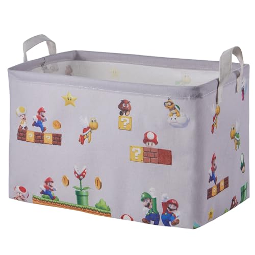 Tbwoet Super Storage Basket for Kids Collapsible Baby Laundry Large Hamper Waterproof Nursery Bedroom Decor Brothers Dirty Clothes Basket Boys and Girls Birthday Gift Bag Toy Bin(Grey Rectangular)