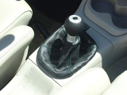 RedlineGoods Shift Boot Compatible with Volkswagen Golf MK III 1993-99. Tailor Made - not Universal. Genuine top-Grade Italian Black Leather with Blue Thread