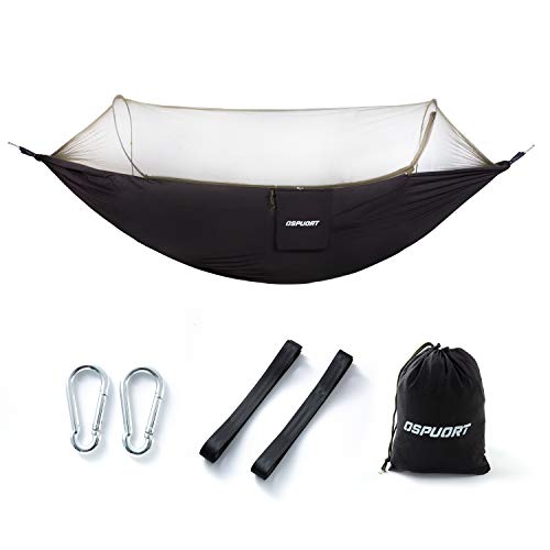 Outdoor camping hammock, upgraded 2-in-1, camping for trees, small objects blocking mesh, bearing