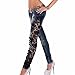 Tom_trend(TM) Womens Denim Crochet Lace Splice Skinny Pencil Jeans Pants (10, Black)