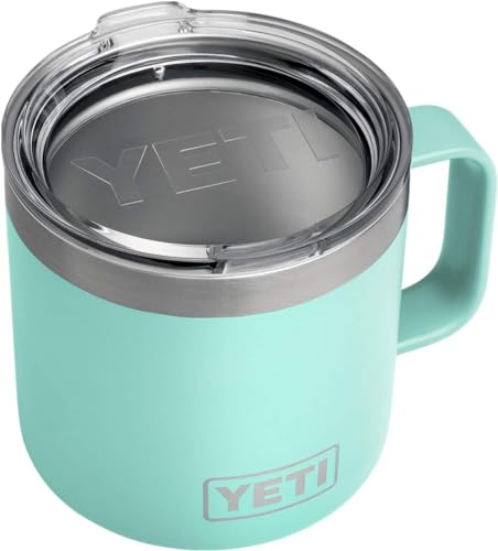 YETI Rambler 14 oz Stainless Steel Vacuum Insulated Mug with Lid, Seafoam