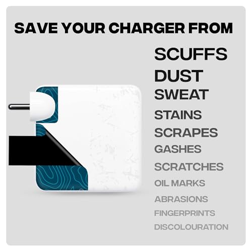 Image of Capes India Protective Adapter Skin Cover Compatible with MacBook Adapter 96W| Not a Case | Vinyl Skin Sticker (Aqua)