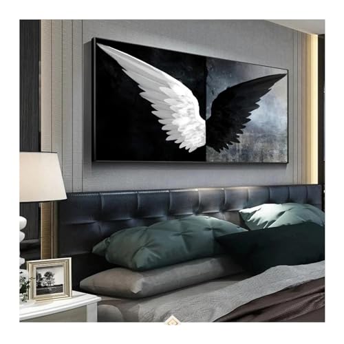 Affiches ailes noires et blanches grand format pour créer un salon moderne et cocooning
