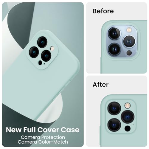 Image of FireNova Designed for iPhone 13 Pro Max Case, Silicone [Camera Protection] Phone Case, Soft Anti-Scratch Microfiber Lining Inside, 6.7 inch, Mint Green