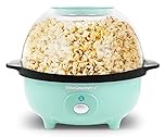 Elite Gourmet EPM330M Automatic Stirring Popcorn Maker Popper, Electric Hot Oil Machine with Measuring Cap & Built-in Reversible Serving Bowl, Great for Home Party Kids, ETL Approved, Mint, 3-Quart