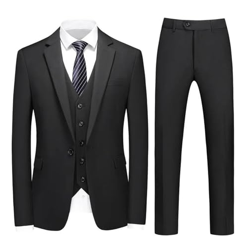 Men's 3-Piece Suit Set - Single Button European Fit Blazer with Stretch Pants & Vest2