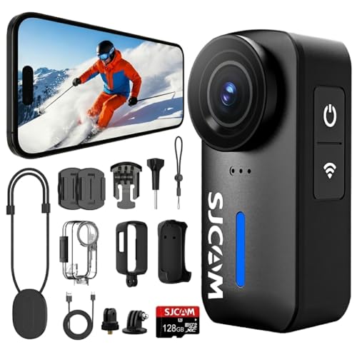 Image of SJCAM C110 Mini 4K Thumb Body Camera with 128GB Card,3H Long Battery, EIS Stablization, 30M Waterproof Body Cam, POV Cam for Cycling, Sports, Hiking & Helmet Mounting