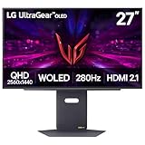 LG 27GX700A-B 27-inch Ultragear QHD (2560 x 1440) OLED Gaming Monitor, 280Hz, 0.03ms, NVIDIA G-Sync, AMD FreeSync Premium Pro, VESA DisplayHDR TrueBlack500, with up to DCI-P3 99.5%, HDMI 2.1, Black
