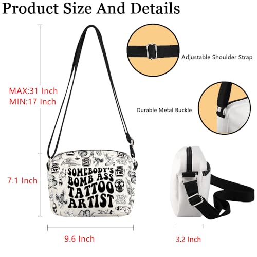 POFULL Tattoo Lover Gift Tattooist Gift Tattoo Stylist Gift Somebody's Bomb Ass Tattoo Artist Corssbody Bag2