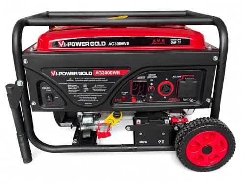 Image of VI POWER GOLD 3 KVA SELF START GENERATOR FOR HOME AND OUTDOOR USE | 3 KW OR 3000 WATT GENSET | PORTABLE PETROL | 1 YEAR WARRANTY