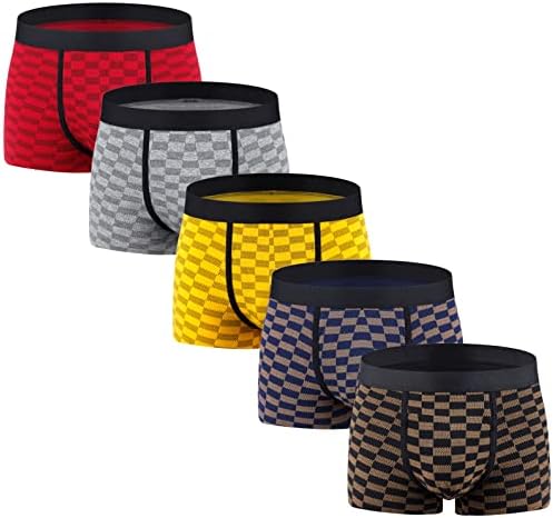 Aserlin Men's Underwear Boxer Briefs 5 Pack Cotton No Ride-up Sport Underwear-S-heidian-S