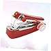 Imagen de HAPINARY Máquina de Coser Portátil Roja Mini Manual Inalámbrica Multifuncional para Reparaciones Rápidas y Ligera para Doméstico y Viajes Color de Hilo Aleatorio Color