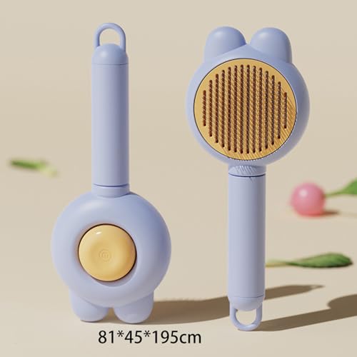 Image of Premium Universal Pet Grooming Brush with Stainless Steel Pins Ideal for All Breeds Long Short Haired Cat and Dog,Ergonomic All-in-One Reduces Tanglesand PromotesHealthy Coat with Gentle (Blue)