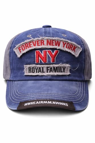 Image of Adjustable Soft Cotton Denim Cap for Men Women Baseball Vintage Washed Distressed Hats Adjustable Stylish Cap Regular Fitted