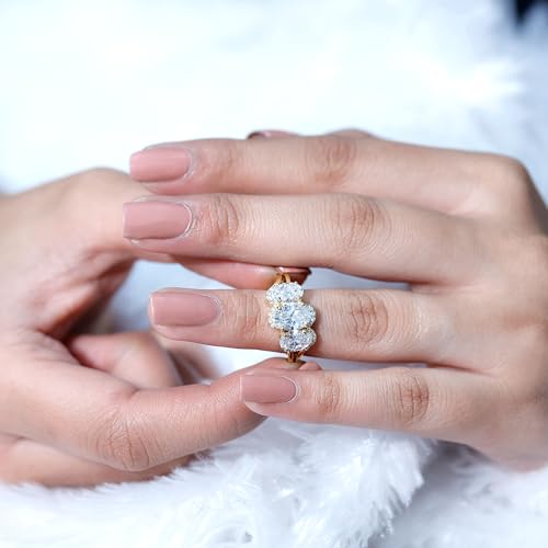 Certified Lab Grown Diamond 3 Stone Engagement Ring, Ef-Vs Quality, Oval Diamond Designer Ring For Women - Ready To Gift4