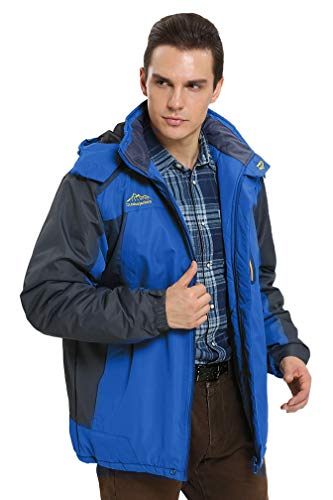 4HOW Hooded Mountain Jacket for Men Windbreaker for Men Mens Lightweight Jacket Golf Jackets for Men Golf Rain Jacket Sky Blue US Size M