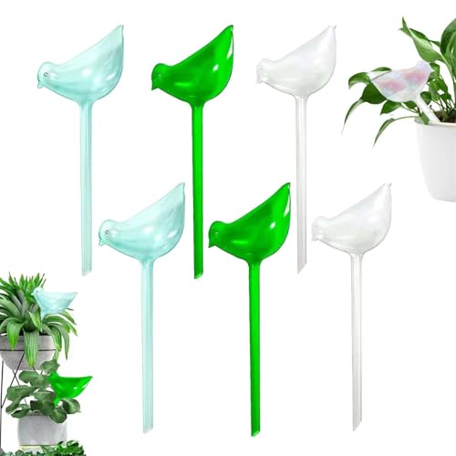 PMELCXD Globi di irrigazione per piante in vetro,Sistema di Irrigazione Automatica - Set di 6 Palline di Gel Colorate per Piante, Irrigatori Automatici per Vasi per Cura delle Piante in Vacanza
